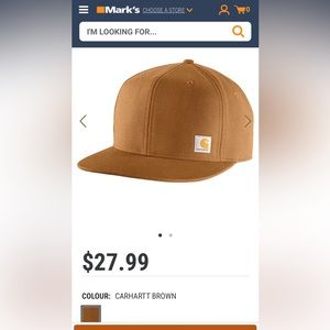 NWT - Brown Carhartt Hat - Adjustable, flat brim